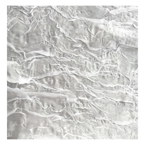 白色水波纹水光绉纱 压褶透明面料